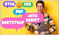 design modern website using HTML css javascript bootstrap 5 and php