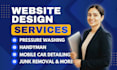design pressure washing, car detailing, cleaning service or junk removal website