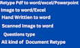 do professional typing, retyping your any document