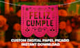 custom digital mexican papel picado for parties and events