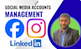 manage facebook, instagram, and linkedin accounts
