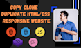 copy clone your website in HTML CSS js and bootstrap