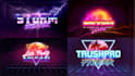 make custom 80s retro logo designs with unique 3d texts