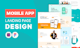design a mobile app or web app landing page website