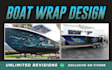 do eye catchy boat wrap yacht wrap design