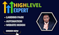 setup your gohighlevel landing page, website, automation, membership website