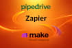 integrate your pipedrive using zapier or make com
