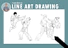 draw a line art drawing