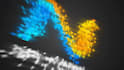 create triangle 3d particles logo animation