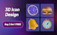 design professional 3d icon for your website and app
