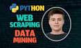 create a web scraping program, do data mining with python