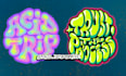 create trippy hand drawn circle shape logo