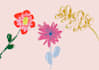 create hand drawn minimal vector floral art