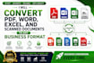 convert PDF, word, excel, and scanned documents