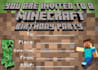 customize a minecraft quality birthday invitation