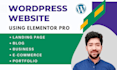 build landing page, wordpress website, business website by elementor pro