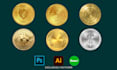 do professional sliver and gold coin,bitcoin design