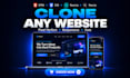 clone any website in HTML, CSS, react js, next js