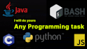 do your python, java, c, java script bash programming works