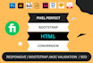 convert design psd to html, sketch to HTML, xd to html responsive bootstrap
