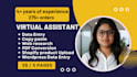 data entry, copy paste, PDF to excel, web research, typing