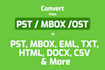 convert pst ost mbox files to different formats