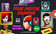 make crazy designs about yourself cartoon style and 3d fast