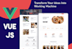 develop your web application in vue js with tailwind css
