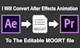 convert after effects animation to the editable mogrt file