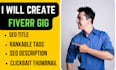 create fiverr gig, title, tags, description, and thumbnail