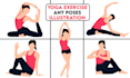 draw amazing yoga, fitness, workout, exercise any pose illustration