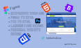 convert figma to html, psd to html, landing page responsive
