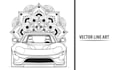 illustrate detailed vector line art and mandala