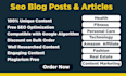 write 30 SEO blog posts articles monthly with images