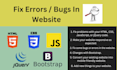 fix html, css, js, bootstrap jquery issues within 12 hours