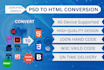 convert psd, xd, figma, png, jpeg, pdf to HTML or wordpress