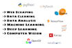 do projects in data science, data analysis, database, sql, and machine learning