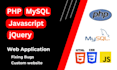 create website using php mysql HTML CSS and javascript