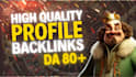 create 50 high quality SEO profile creation backlinks da 80 plus