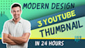 design attractive 3 youtube thumbnail in 24 hours
