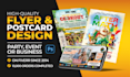 design a creative party flyer, event flyer, postcard design