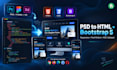 convert psd to html CSS bootstrap 5 website front end design