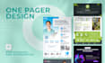 design professional one pager, flyer, or poster