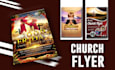 create a church flyer with unique a catchy glowing design