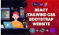 develop react website using tailwind css,bootstrap