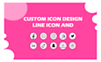 flat illustration icon design line icon and custom icon