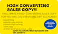 do copywriting, website copywriting and write sales copy
