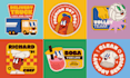 design 3 retro vintage classic cartoon  logo design
