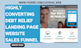 design debt relief landing page debt consolidation website sales funnel
