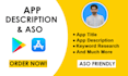 do top app store optimization aso, for play store apps description and games